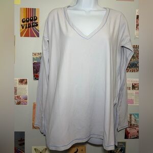 lululemon athletica Light Gray V-Neck Top